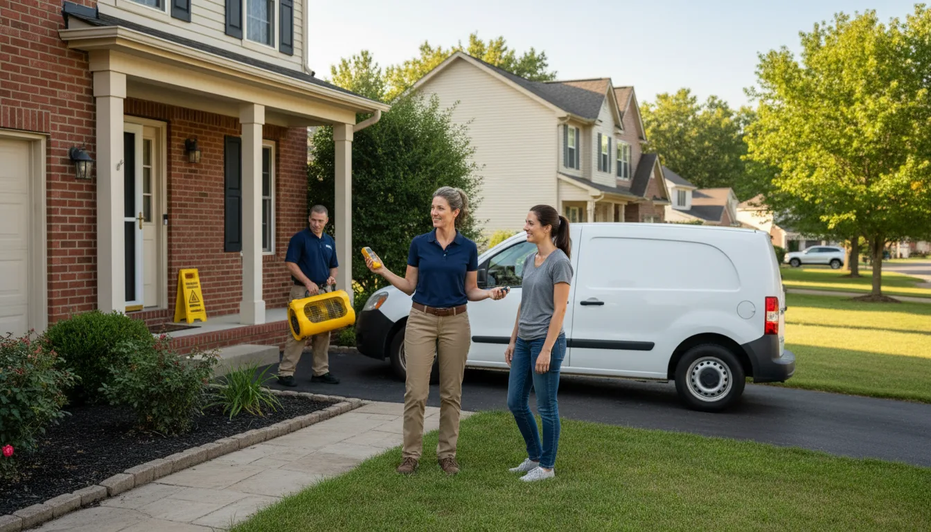 Residential water damage restoration in Buckingham, IL